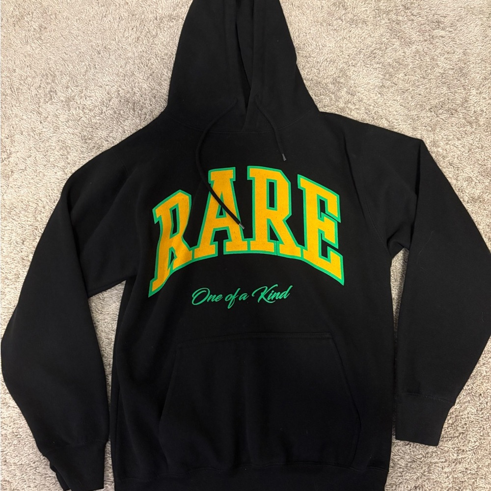 Fashion Nova Black Hoodie with Green and Yellow Accents
